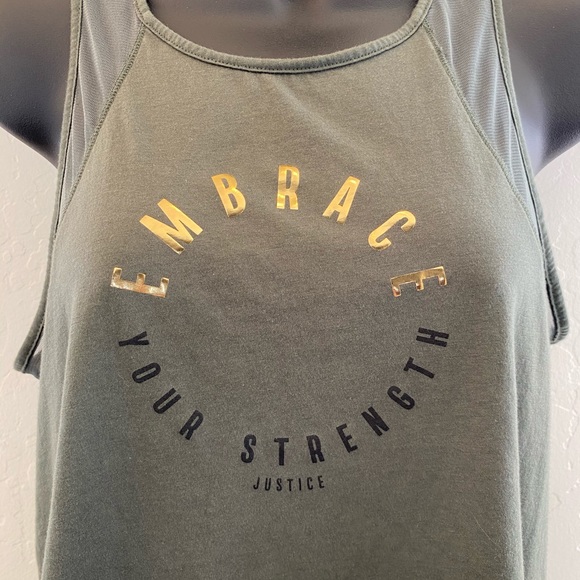 Embrace Your Strength Tank Top Green Size 14-16 - Picture 4 of 7
